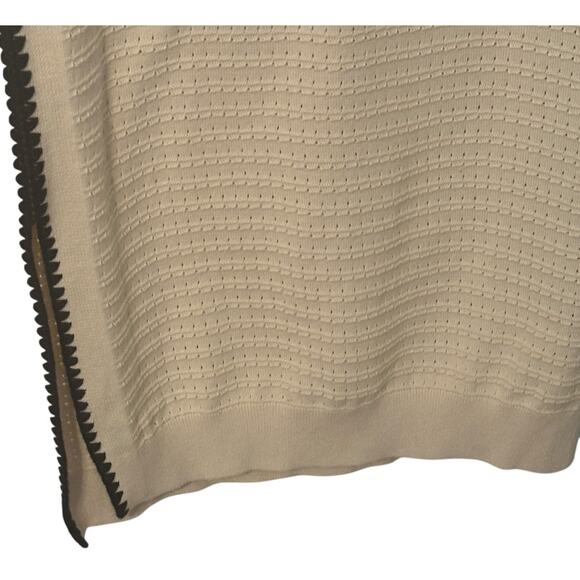 Varley Dwight Tank Knit Sweater Dress Womens Medium Birch Cream Pointelle Midi - Picture 5 of 11